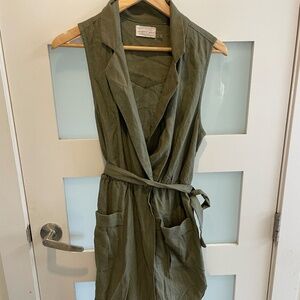 Mustard Seed Green Linen Dress